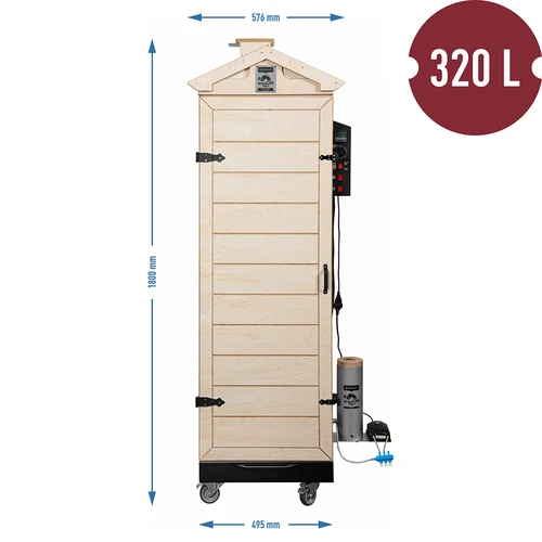 Udírna dragON PLYWOOD NATURE – bezrámová, modulární, s digitální řídicí jednotkou, 320 l - 8