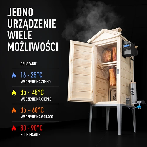 Udírna s Wi‑Fi, 200 L – dragON WOOD 100IQ s elektrickým topným modulem a řídicí jednotkou - 5