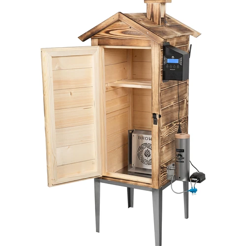 Udírna s Wi‑Fi, 200 l – dragON WOOD 100IQ s elektrickým topným modulem a řídicí jednotkou, z opalovaného dřeva - 2