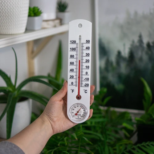 Univerzální bílý teploměr s vlhkoměrem (-20°C až +50°C) 25cm - 3