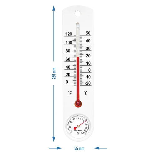 Univerzální bílý teploměr s vlhkoměrem (-20°C až +50°C) 25cm - 2