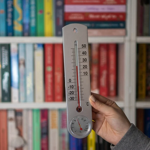 Univerzální stříbrný teploměr s vlhkoměrem (-30°C do +50°C) 25cm - 3