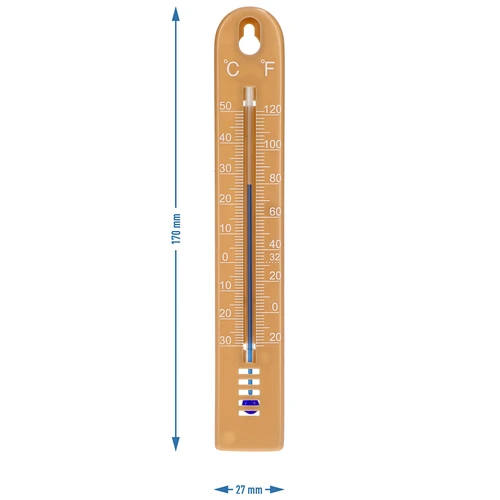 Univerzální teploměr (-30 až +50°C), 17 cm, světle hnědý - 4