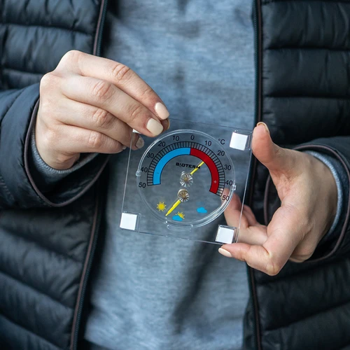 Univerzální teploměr s vlhkoměrem transparentní, samolepicí (-50°C do +50°C) - 5