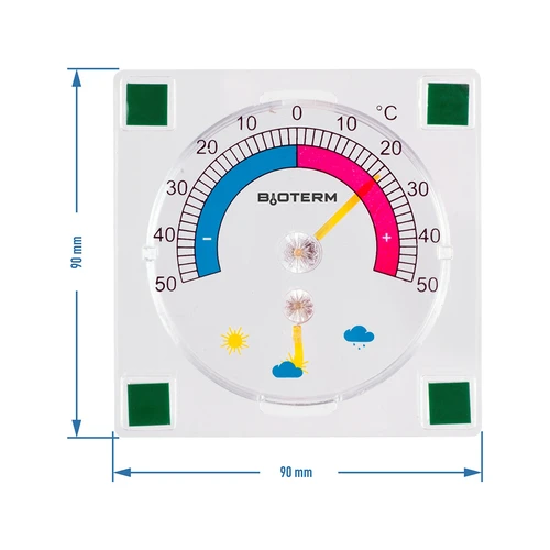 Univerzální teploměr s vlhkoměrem transparentní, samolepicí (-50°C do +50°C) - 2