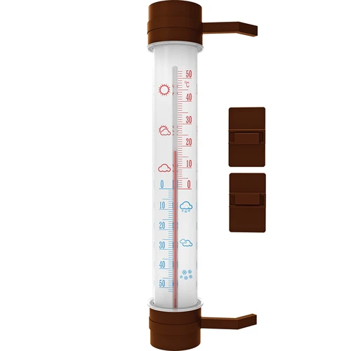 Venkovní teploměr hnědý (-50°C do +50°C) 27cm