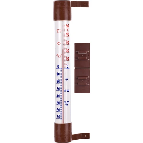 Venkovní teploměr hnědý (-60°C do +50°C) 23cm