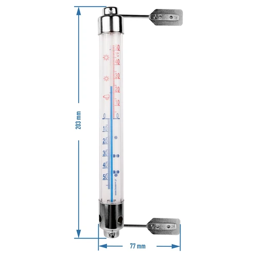 Venkovní teploměr s kovovým rámečkem (-50°C do +50°C) 20cm - 2