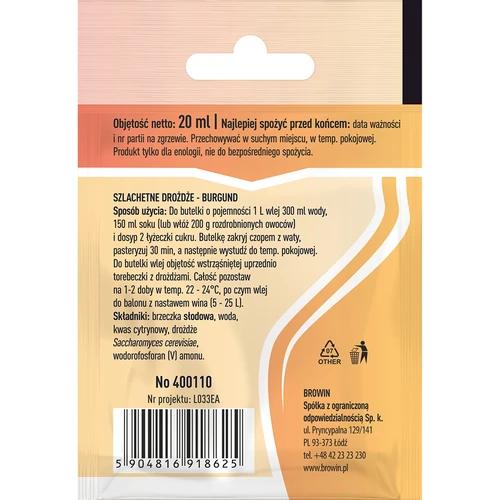 Vinné kvasnice Bordeaux, 20 ml - 2