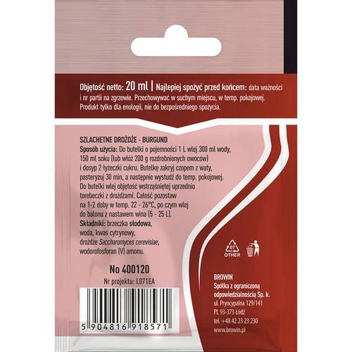 Vinné kvasnice Burgund, 20 ml - 2