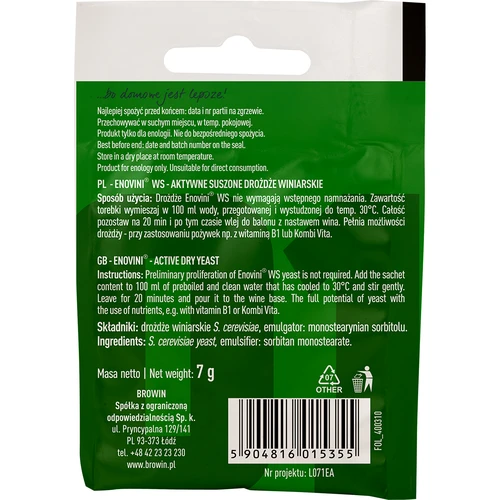Vinné kvasnice Enovini® WS, 7 g - 2