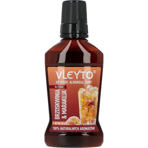 VLEYTO Broskev & Marakuja – chuťová esence s přírodními aromaty, 250 ml