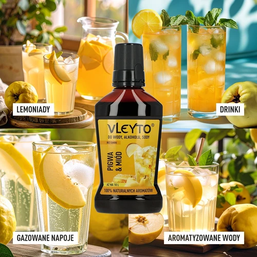 VLEYTO Kdoule & Med – chuťová esence s přírodními aromaty, 250 ml - 7