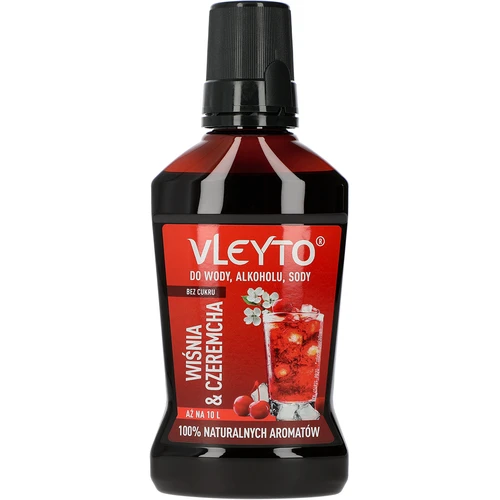 VLEYTO Třešeň & Střemcha – chuťová esence s přírodními aromaty, 250 ml