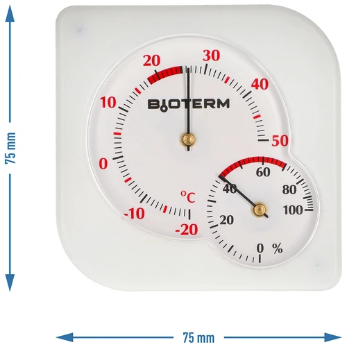 Vnitřní bimetalový teploměr s vlhkoměrem (-20 do +50°C), bílý - 4