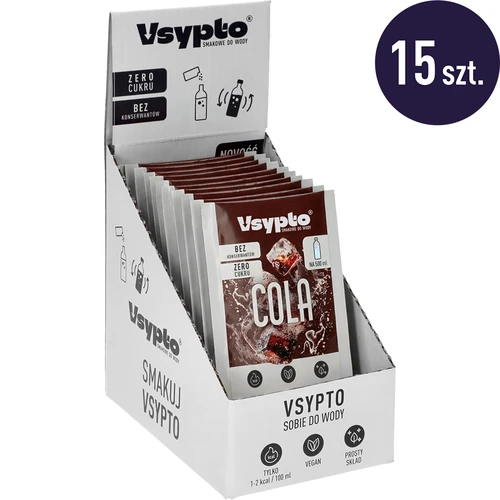 VSYPTO s příchutí coly – ochucovací prášek do vody, 3 g - 10