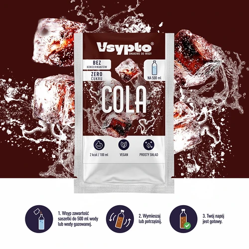 VSYPTO s příchutí coly – ochucovací prášek do vody, 3 g - 6