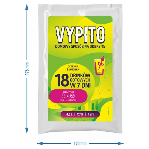 VYPITO 12%, sáček na 18 drinků - Citron & limetka, 126 g - 4