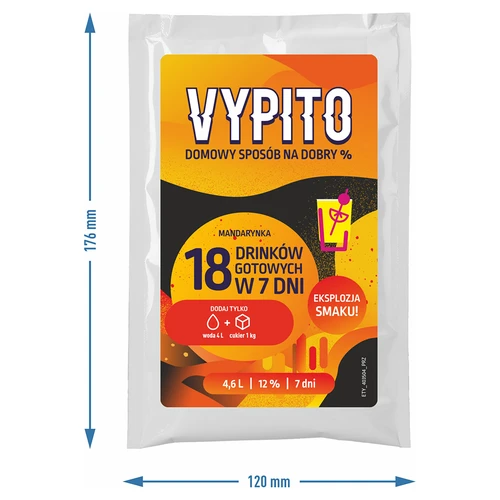 VYPITO 12%, sáček na 18 drinků - Mandarinka, 126g - 4