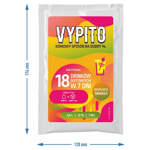 VYPITO 12 %, sáček na 18 drinků – Multitropic, 126 g - 4