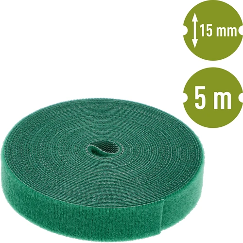 Zahradní páska na suchý zip, zelená, 15 mm x 5 m - 2