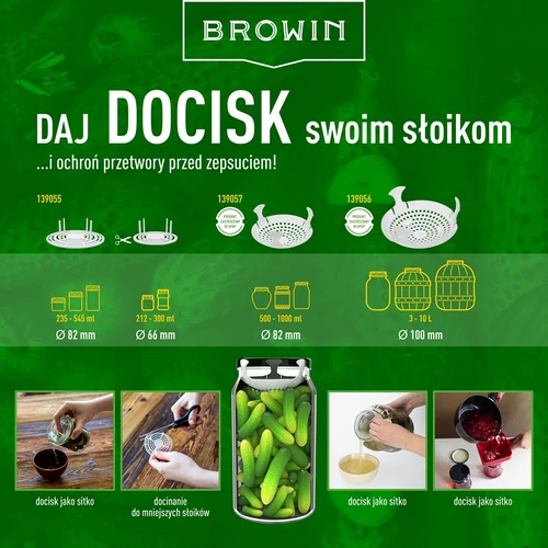 Závaží - sítko na zavařeniny, kvašené výrobky a ocet - do sklenic fi 82 - 12