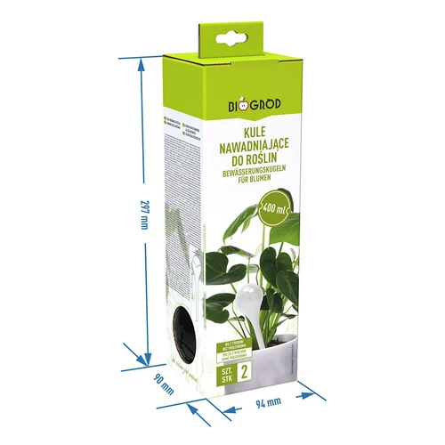 Zavlažovací koule pro rostliny, černé matné, 400 ml, 2 ks. - 4