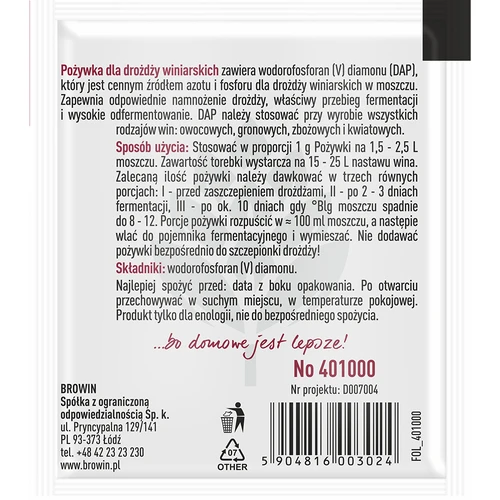Živná sůl pro vinné kvasinky, 10 g - 2